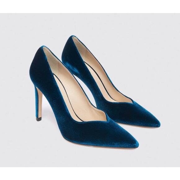 NEW Sandro Daphnée Velvet Courts in Turquoise size 36 - Picture 1 of 8
